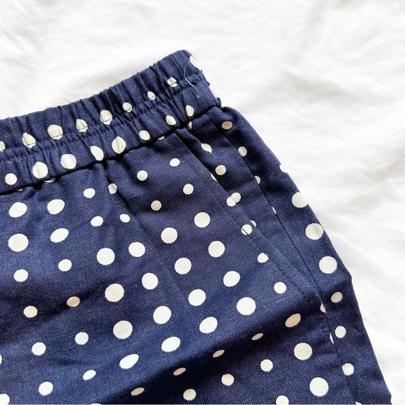 J.Crew Navy Polka Dot Pull On Boardwalk Shorts Elastic Waistband Spring Summer - Picture 2 of 5